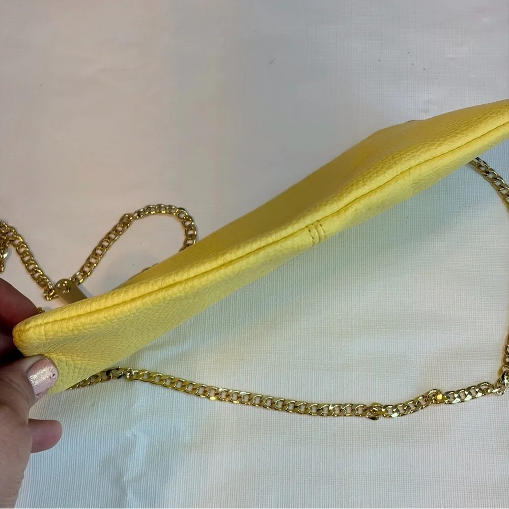 Charming Charlie Yellow Crossbody Bag with Gold Chain